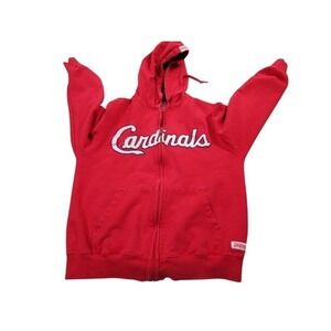 Mitchell Ness Cardinals Hoodie Sweatshirt Men Medium  Red Zip Up Streetwear Fan